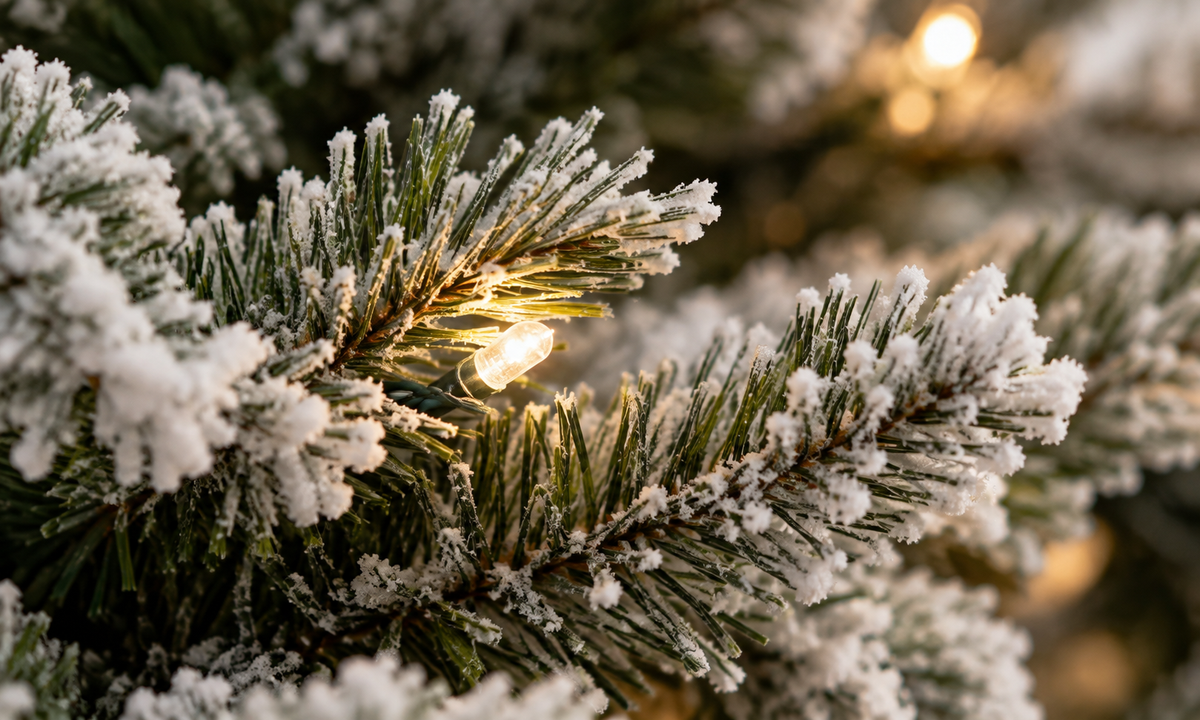 2' Flocked Christmas Tree with Pre-Lit LED - Fullness