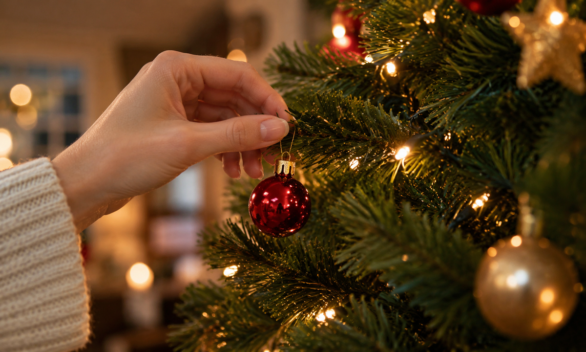 2' Tabletop Christmas Tree with Warm White LED Lights & Ornaments - Style