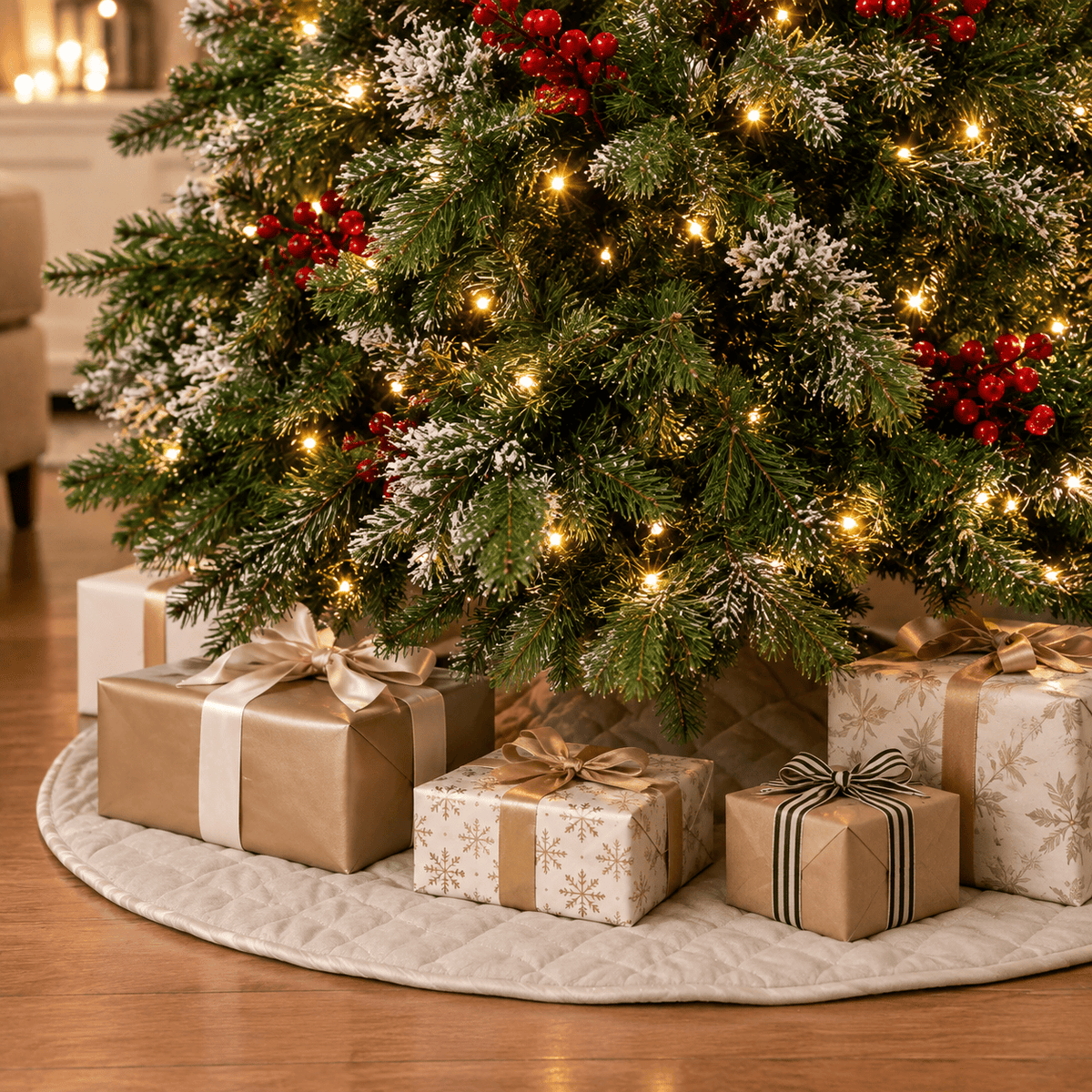 3' Green Flocked Tabletop Christmas Tree with 78 Warm White LED Lights