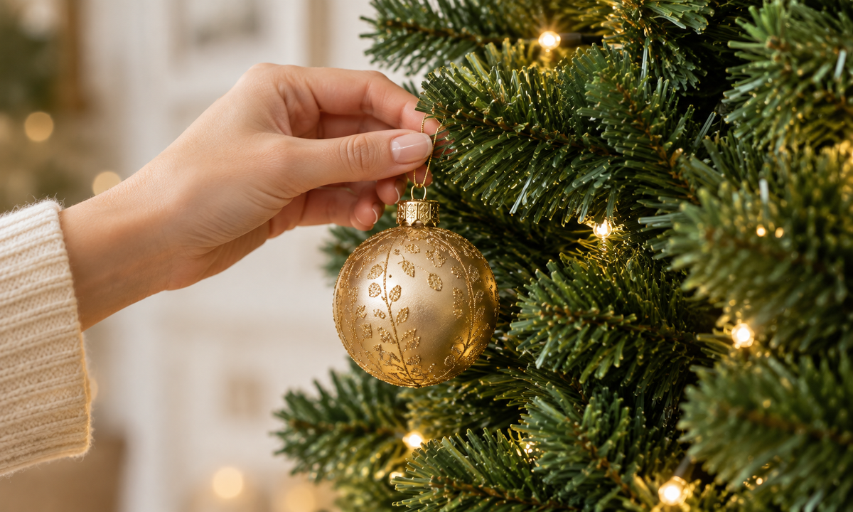 4.5' Christmas Tree, Green with Pre-Lit Warm White LED - Style