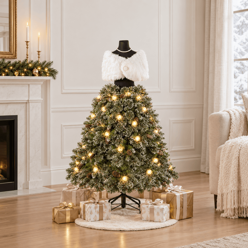 5' Green Pre-Lit Mannequin Christmas Tree with 465 Tips & LED Lights