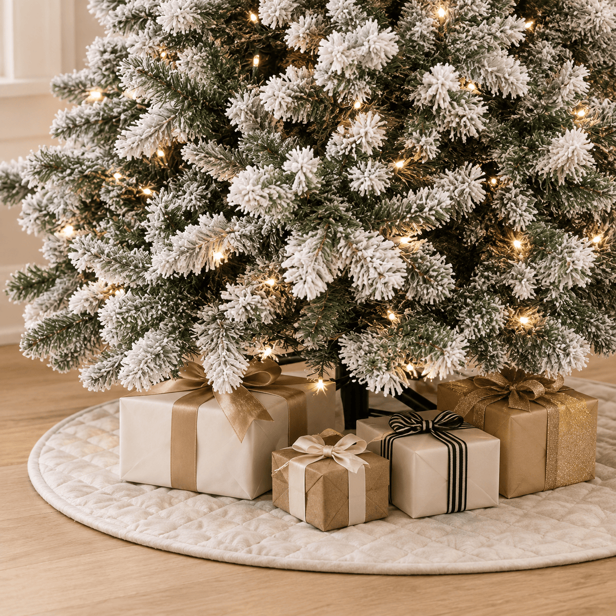 6' Flocked Artificial Fir Christmas Tree with 608 Tips, Hinged