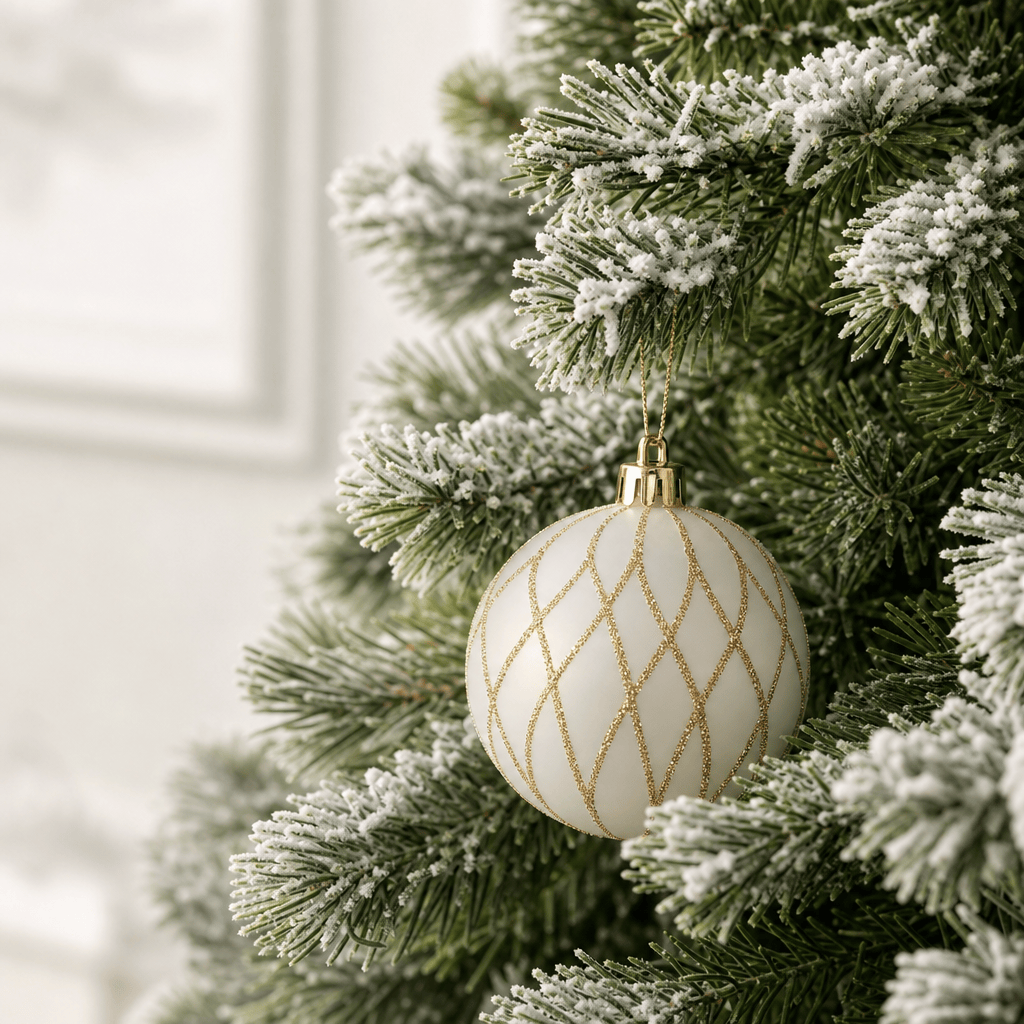 6' Flocked Slim Artificial Christmas Tree, 240 LED Lights, 635 Tips