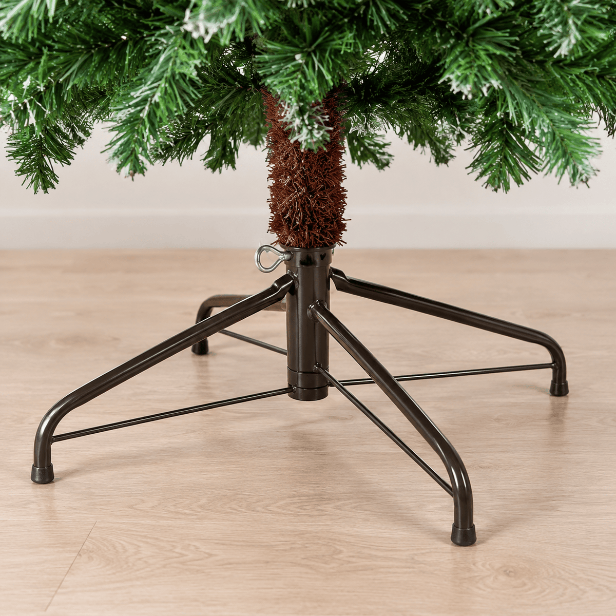 6' Green and White Bent Top Artificial Christmas Tree with 250 LED Lig
