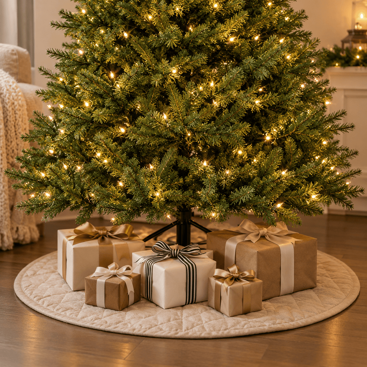 6' Green Artificial Christmas Tree with 280 LED Lights, Hinged