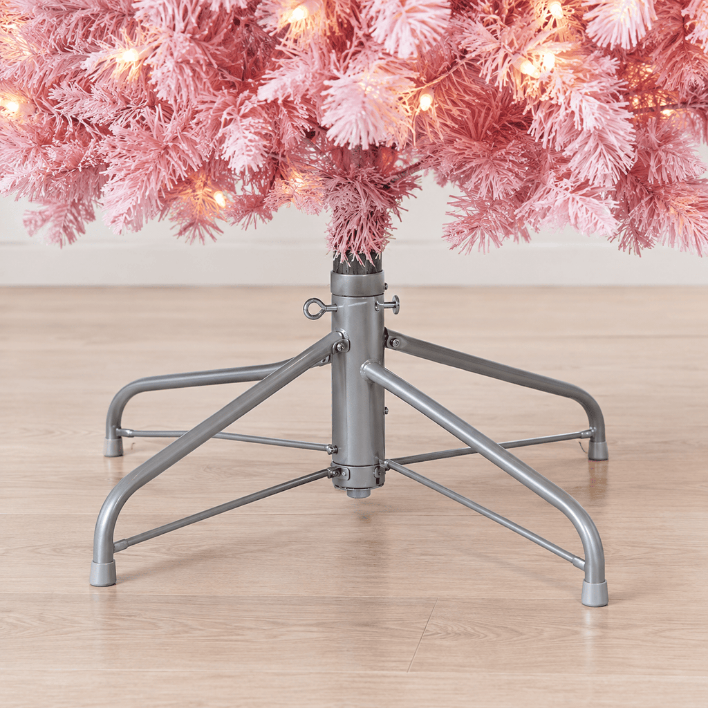 6' Pink Gradient Artificial Christmas Tree with Snow-Flocked PVC Tips