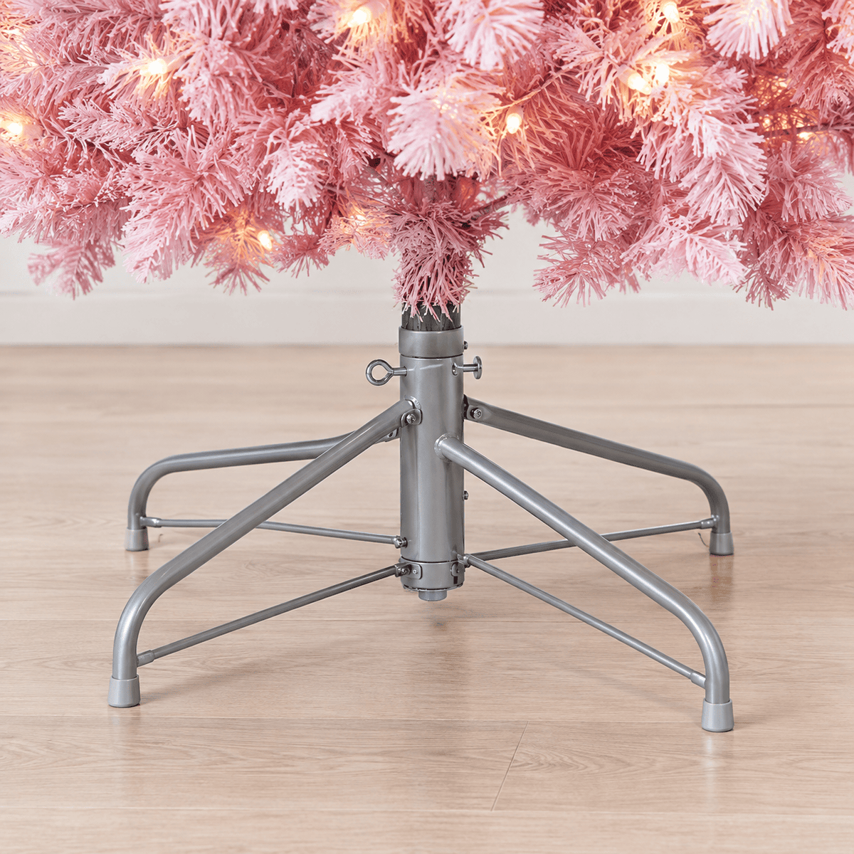 6' Pink Gradient Artificial Christmas Tree with Snow-Flocked PVC Tips