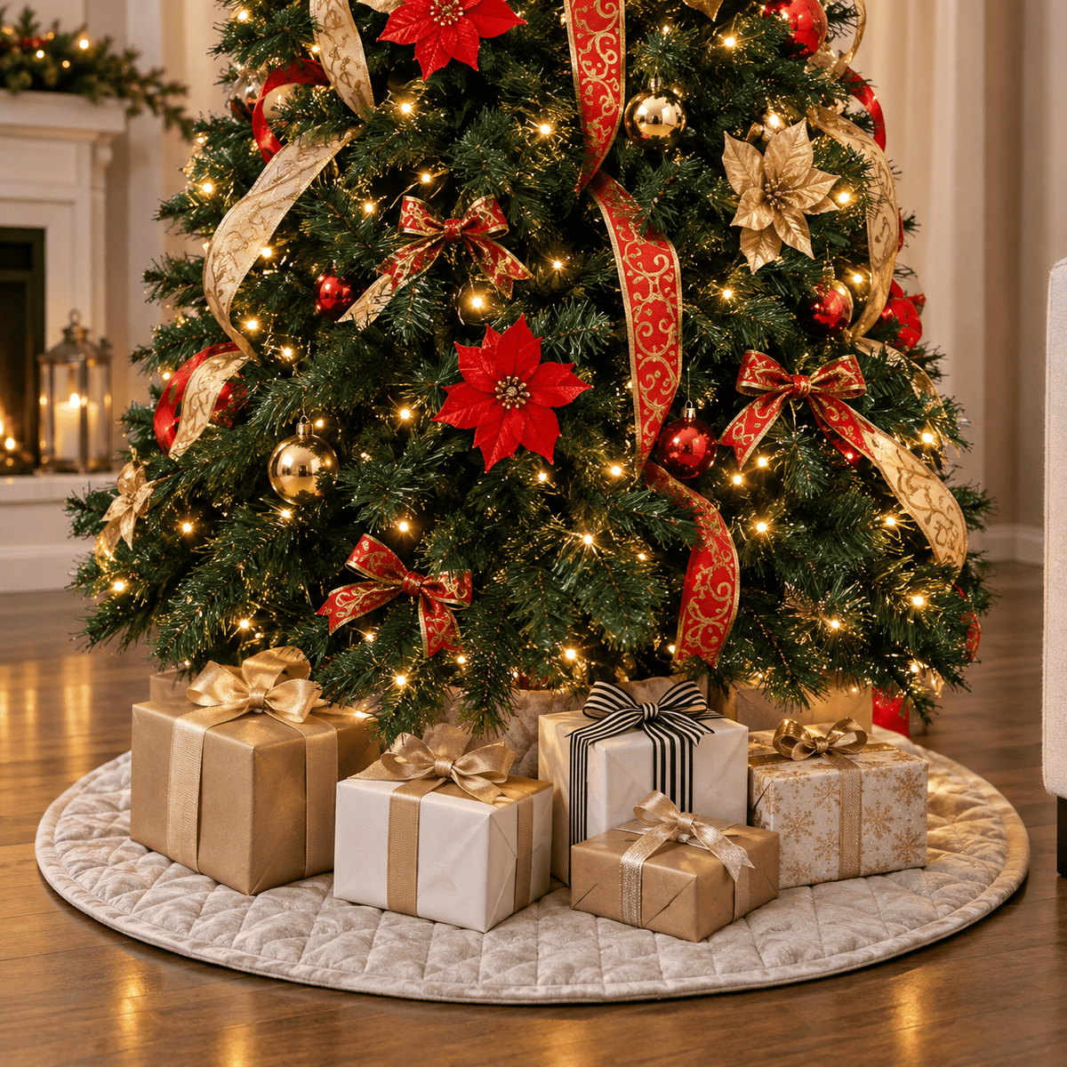 6' Pre-Decorated Pop-Up Christmas Tree with Warm LED Lights & Ornament