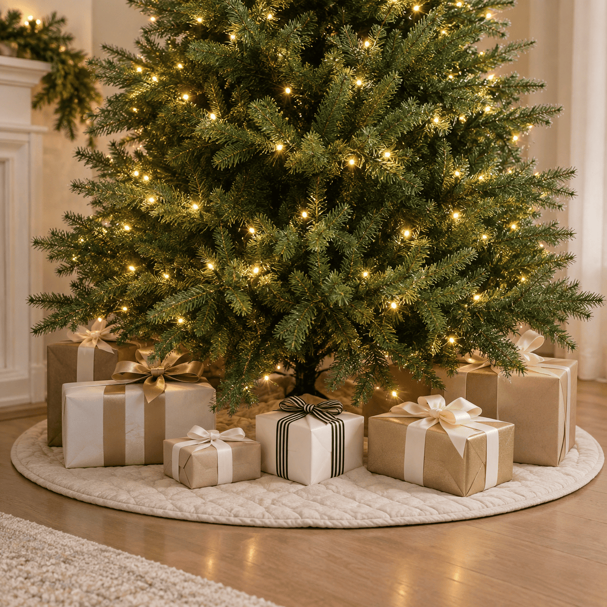 6' White Artificial Christmas Tree with 1000 Tips & Steel Base
