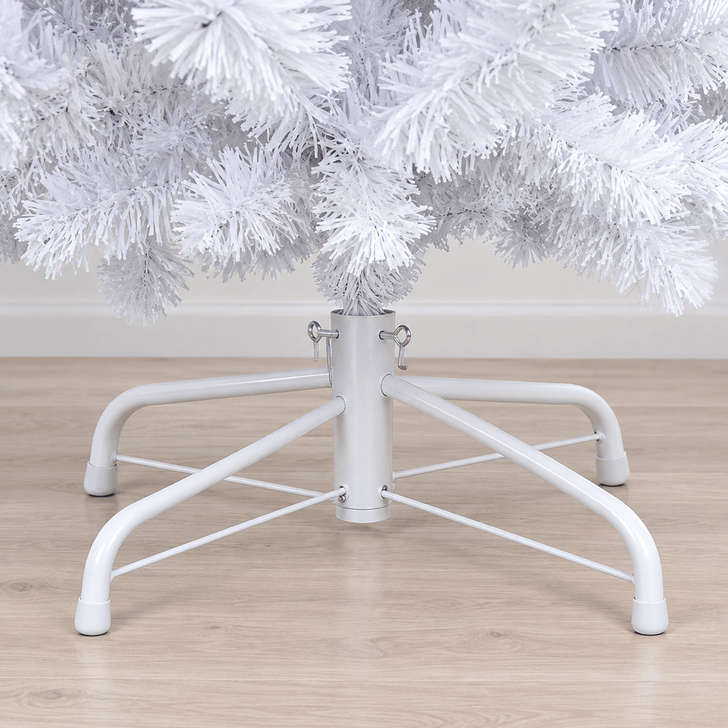 6' White Artificial PVC Christmas Tree with Metal Stand, 650 Tips
