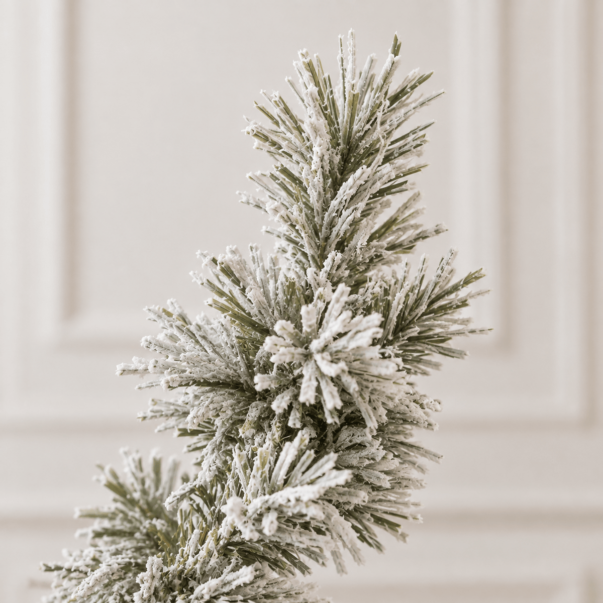 6' White Flocked Artificial Christmas Tree with 250 LED Lights, Hinged