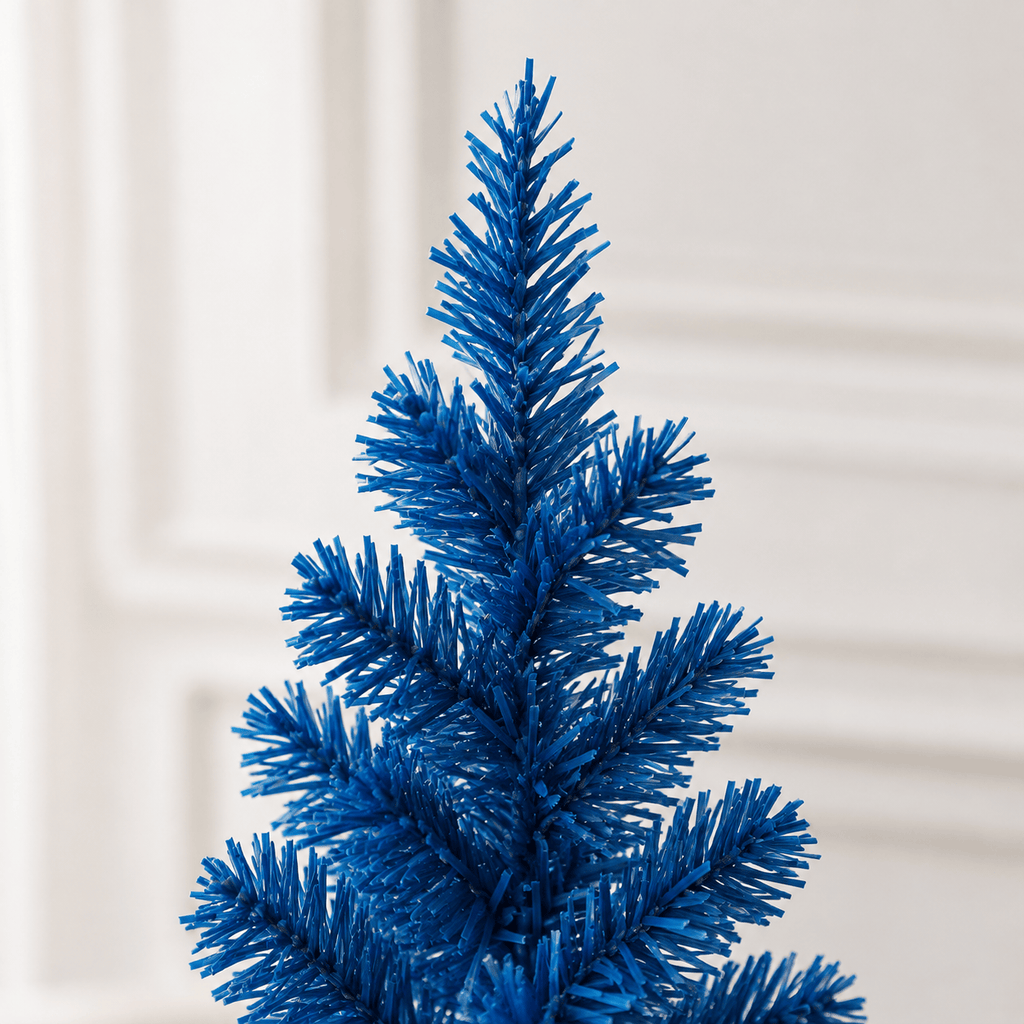 7' Blue Pencil Artificial Christmas Tree with 618 Tips & Plastic Stand