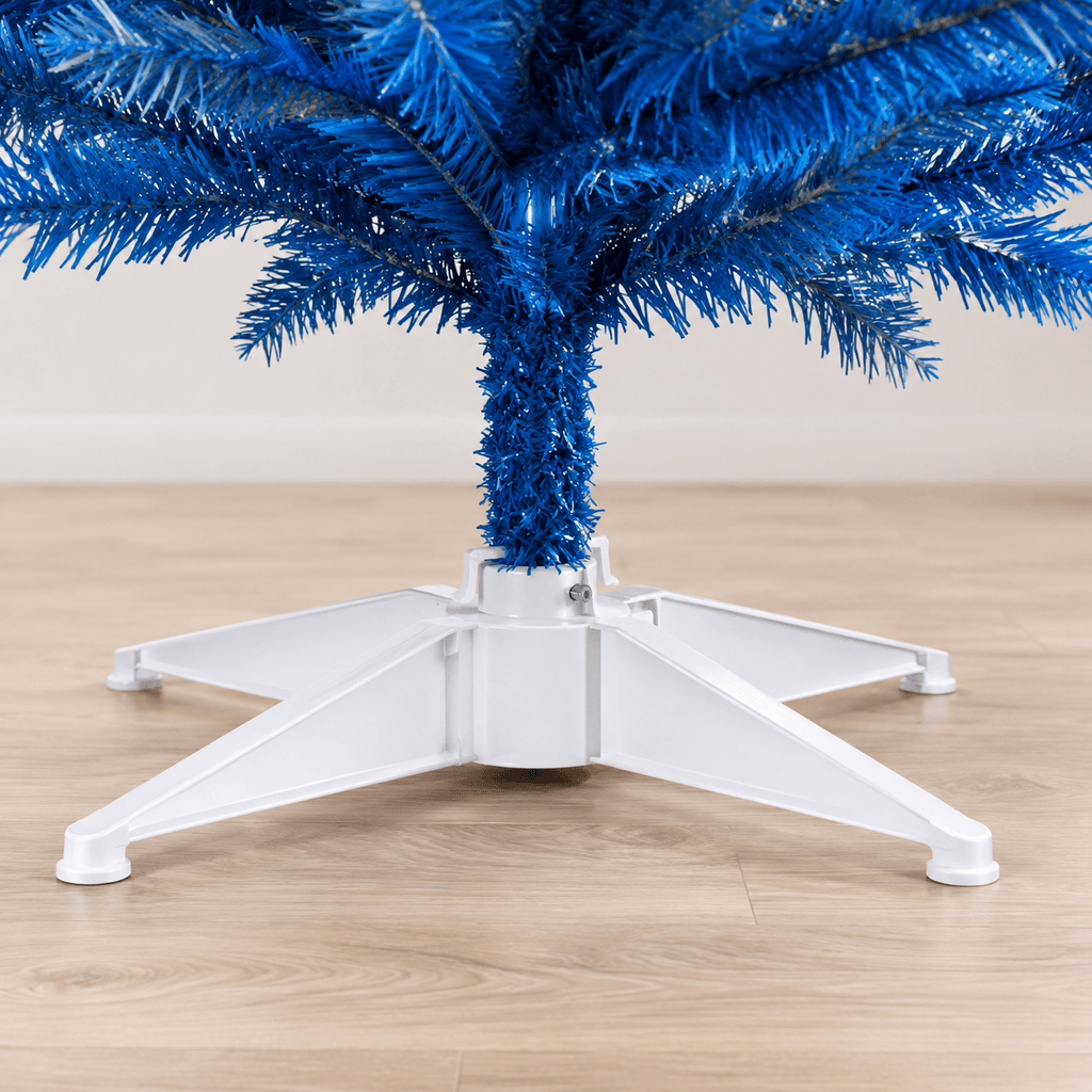 7' Blue Pencil Artificial Christmas Tree with 618 Tips & Plastic Stand