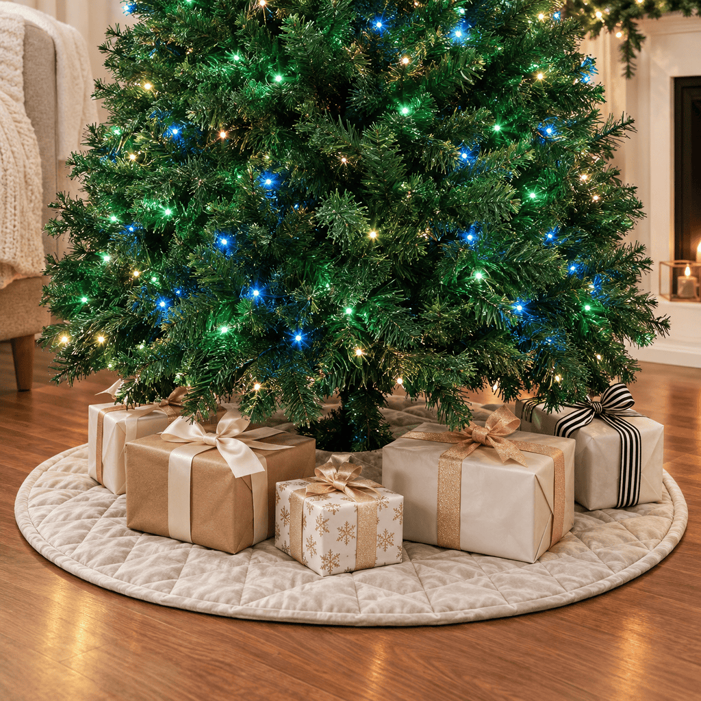 7' Green Pre-Lit Christmas Tree, 350 LED Lights, 12 Modes & Remote