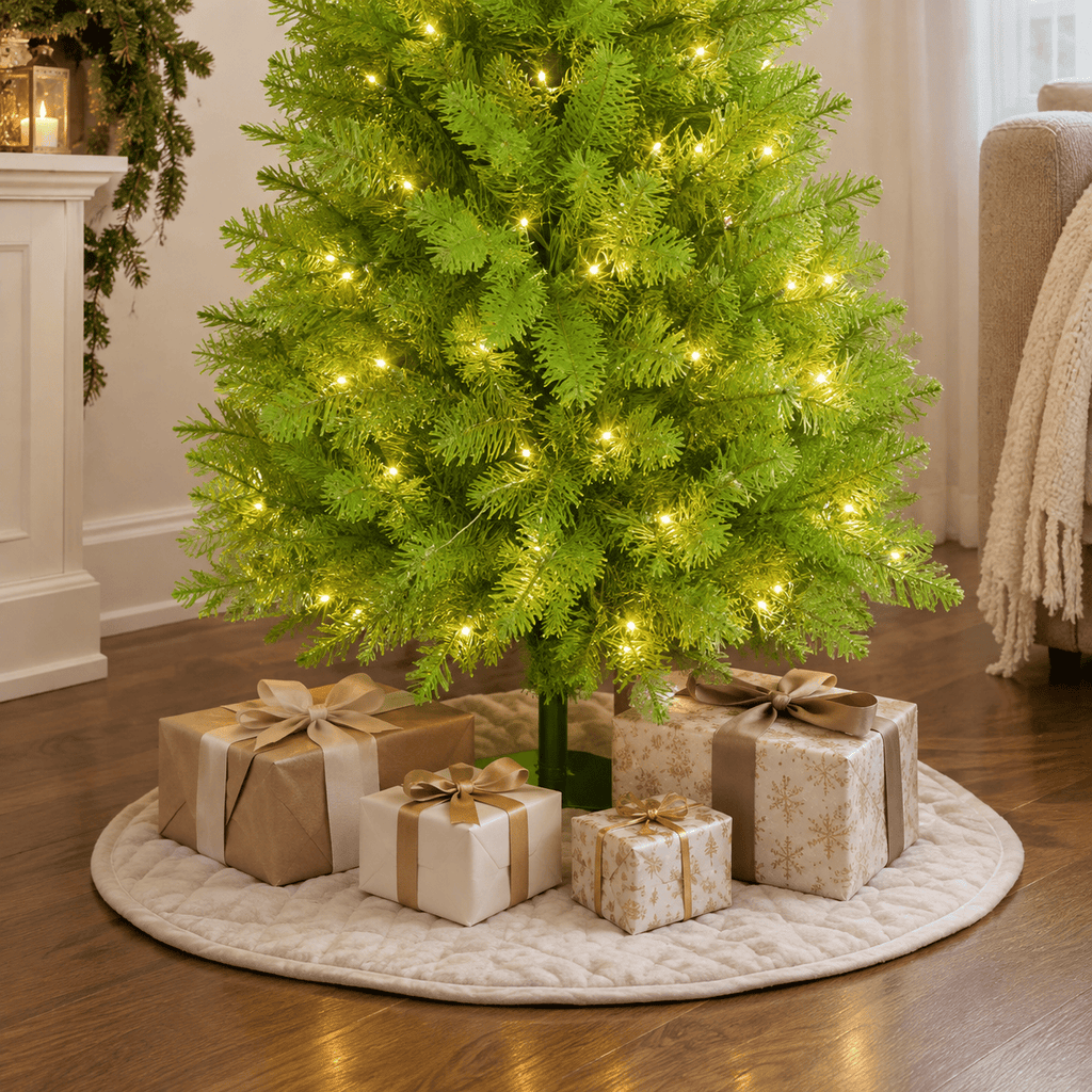 7' Whimsical Green Pre-Lit Christmas Tree, 628 Tips, 250 LED Lights