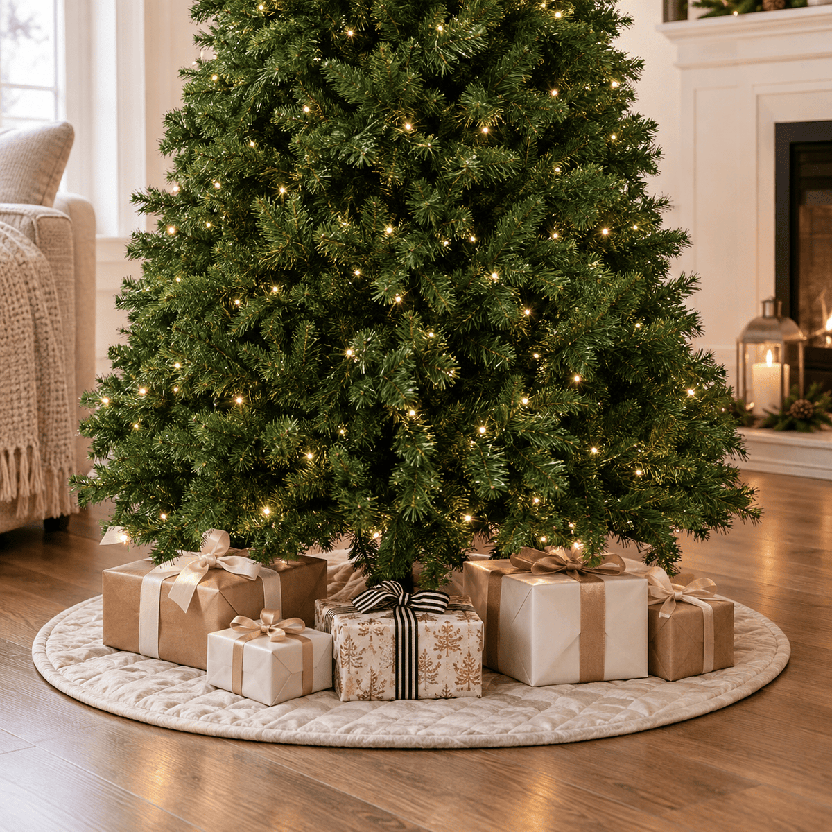 9' Pre-Lit Artificial Christmas Tree with 1,000 LED Lights, Hinged