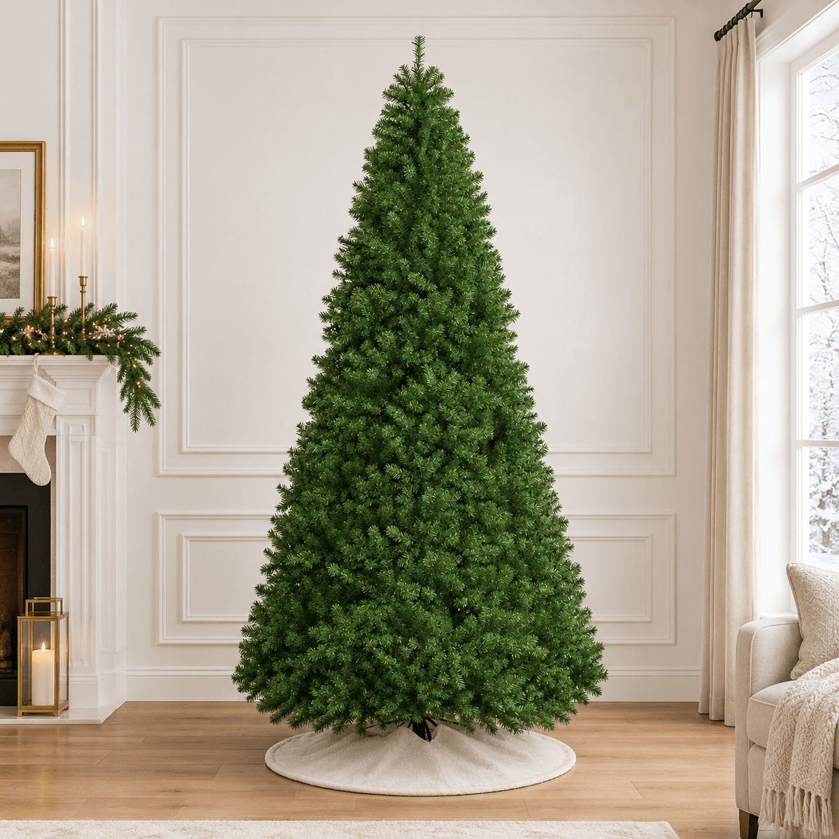 9' Pre-Lit Artificial Christmas Tree with 1,000 LED Lights, Hinged