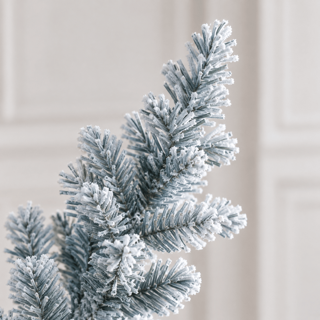 Blue Gradient Flocked Artificial Christmas Tree, Slim Pencil Design