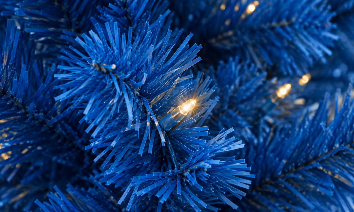 Blue Pencil Christmas Tree with 618 Branch Tips - Fullness