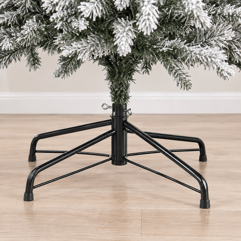 Flocked Artificial Christmas Tree Pre-Lit with 400 Warm White LEDs