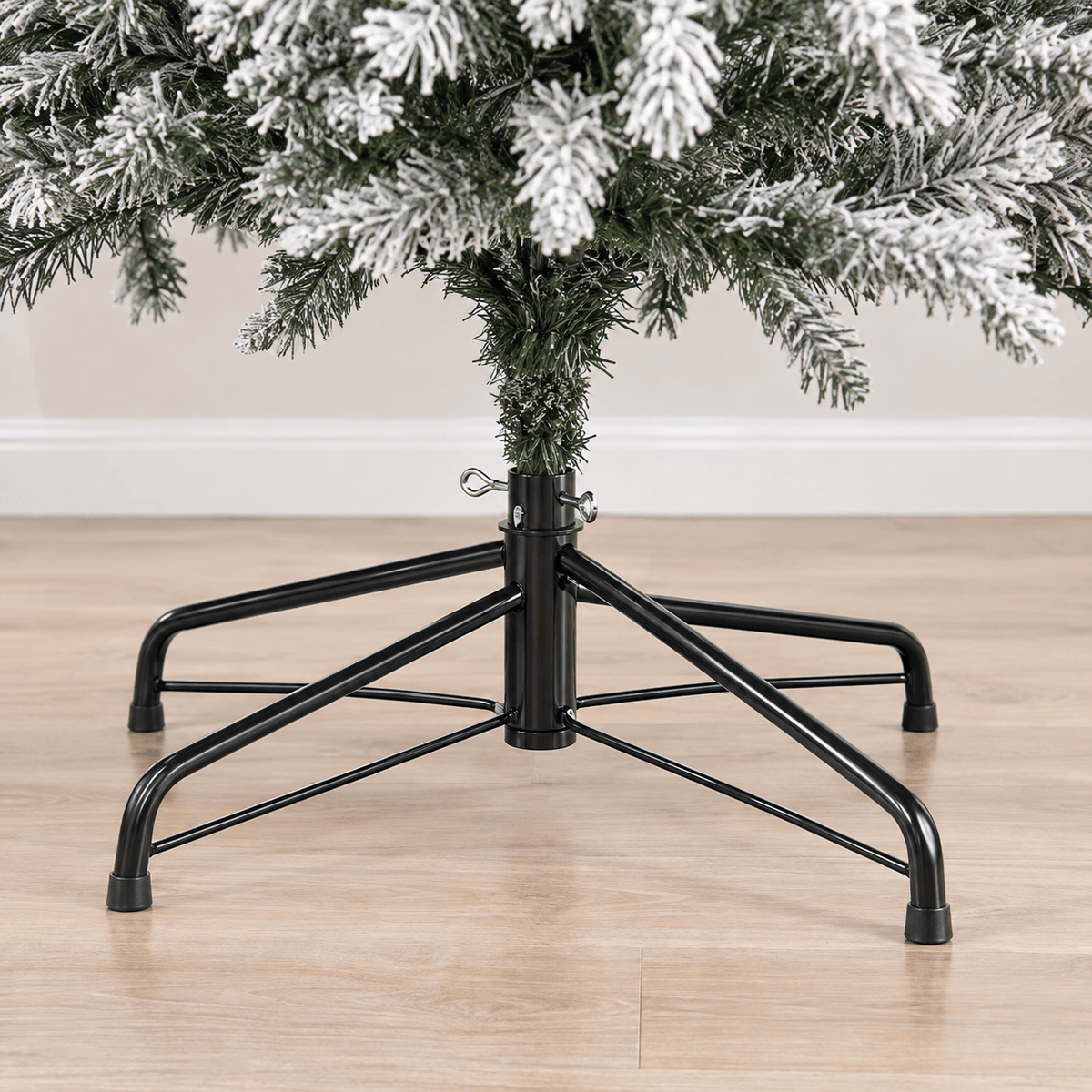 Flocked Artificial Christmas Tree Pre-Lit with 400 Warm White LEDs