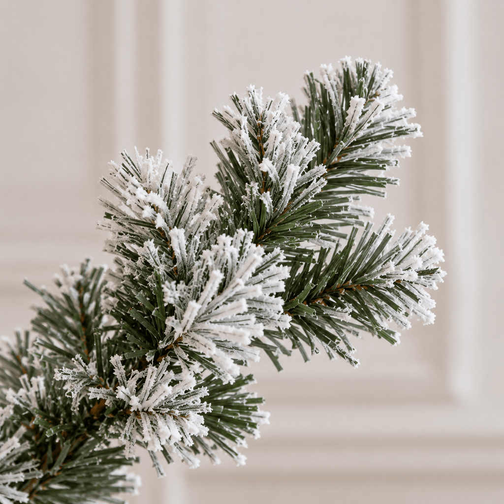 Flocked Artificial Christmas Tree with 100 Warm White LED Lights