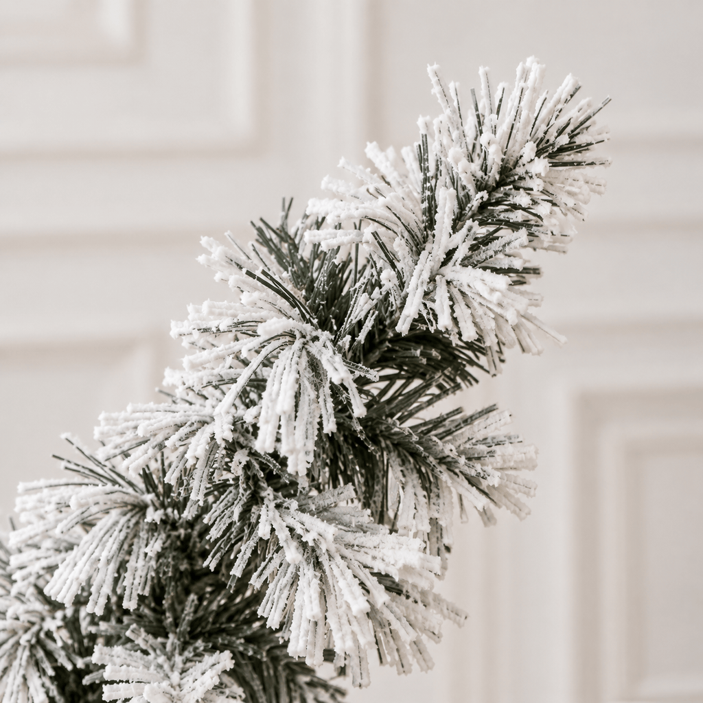 Flocked Artificial Christmas Tree with 360 LED Lights, 890 Tips