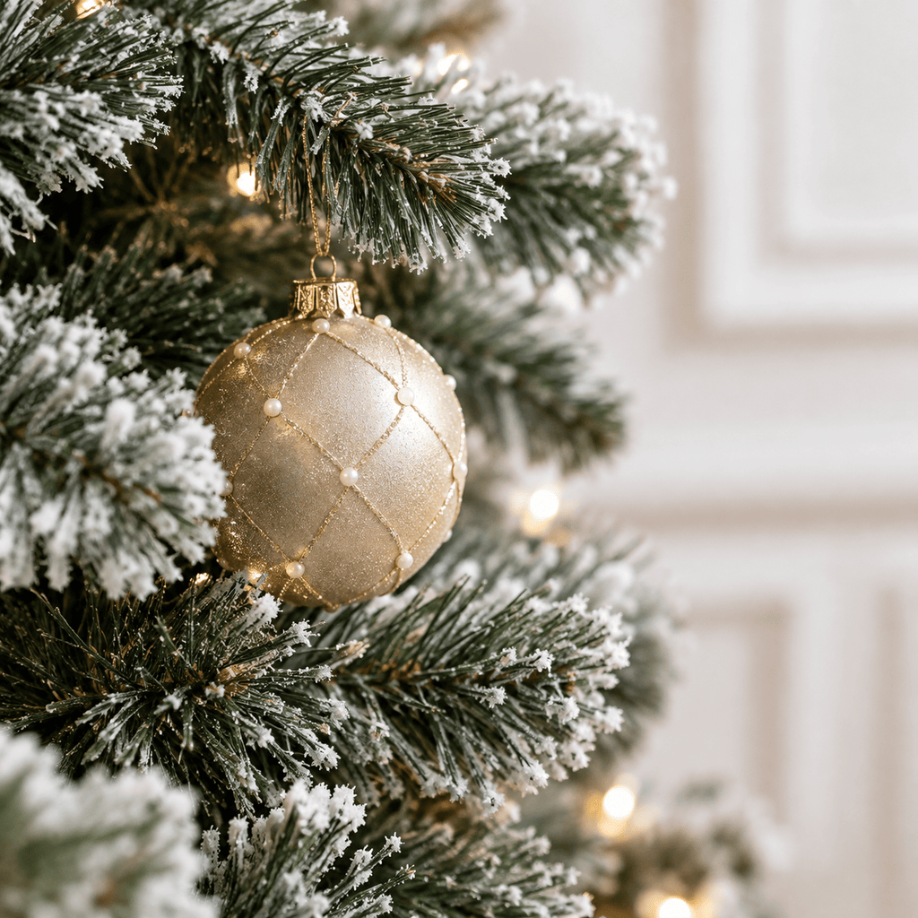 Flocked Christmas Tree with Natural Pine Cones, Snowy PVC Branch Tips
