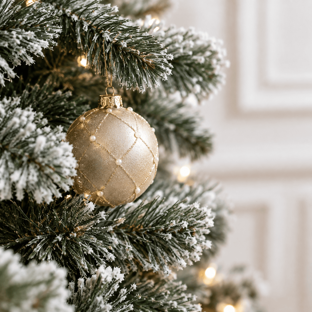 Flocked Christmas Tree with Natural Pine Cones, Snowy PVC Branch Tips