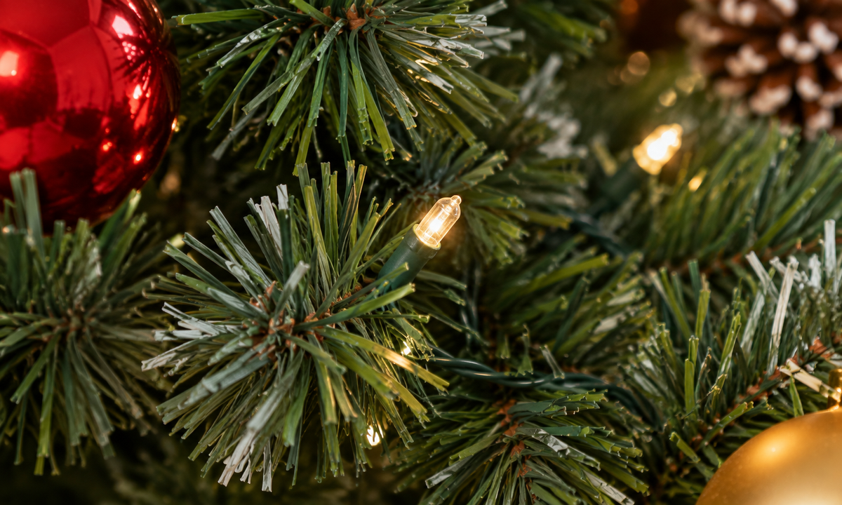 Flocked Pencil Christmas Tree with Pre-Attached Pine Cones - Fullness