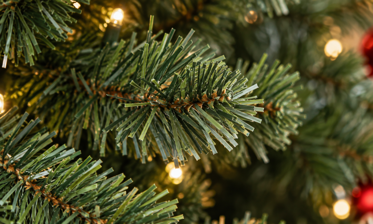 Flocked Pencil Christmas Tree with Pre-Attached Pine Cones - Realism