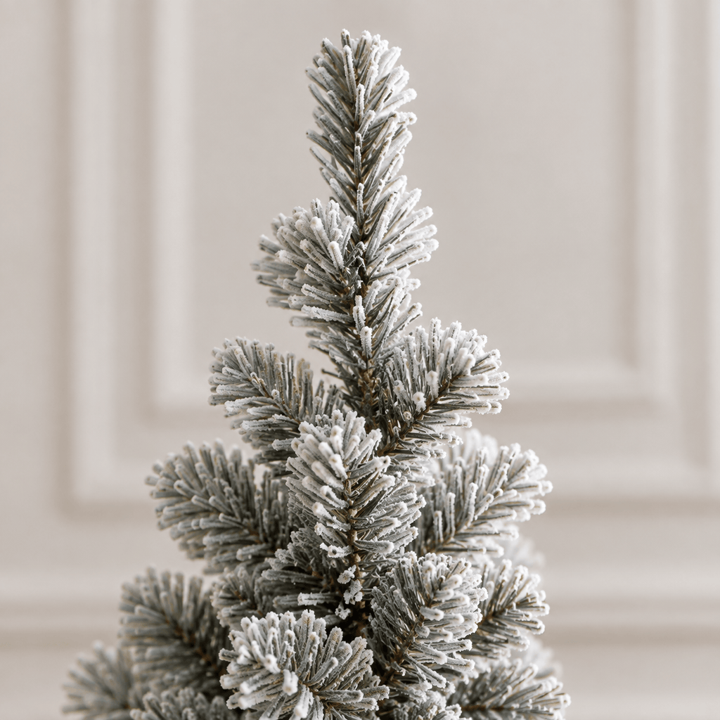 Flocked Pre-Lit Christmas Tree with 350 Warm White LEDs, 1,201 Tips