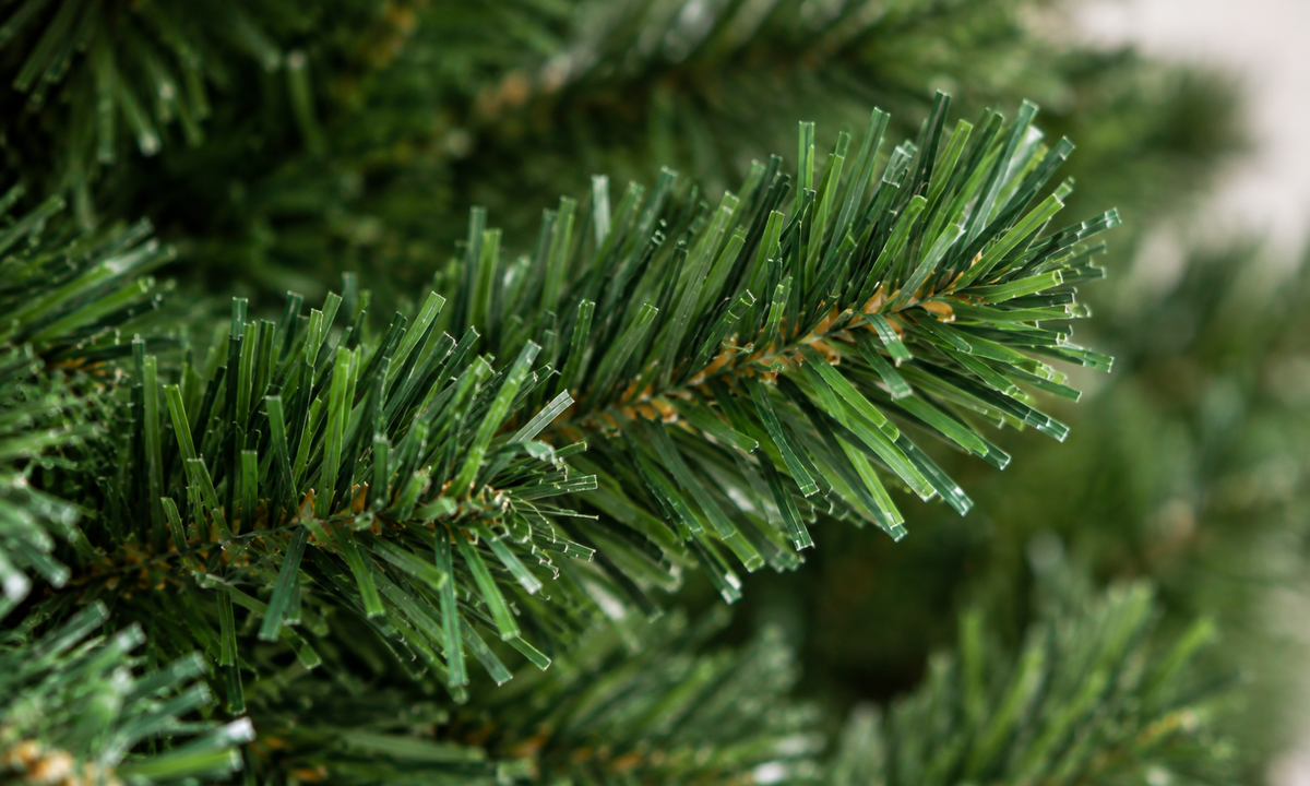 Green and White Bent Top Christmas Tree with Pre-Lit LED - Realism
