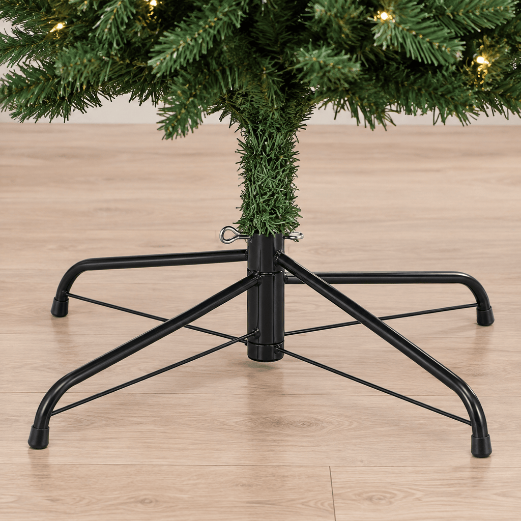 Green Artificial Christmas Tree with Dual-Color LED, Hinged Branches