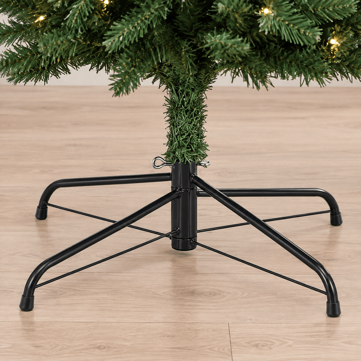 Green Artificial Christmas Tree with Dual-Color LED, Hinged Branches