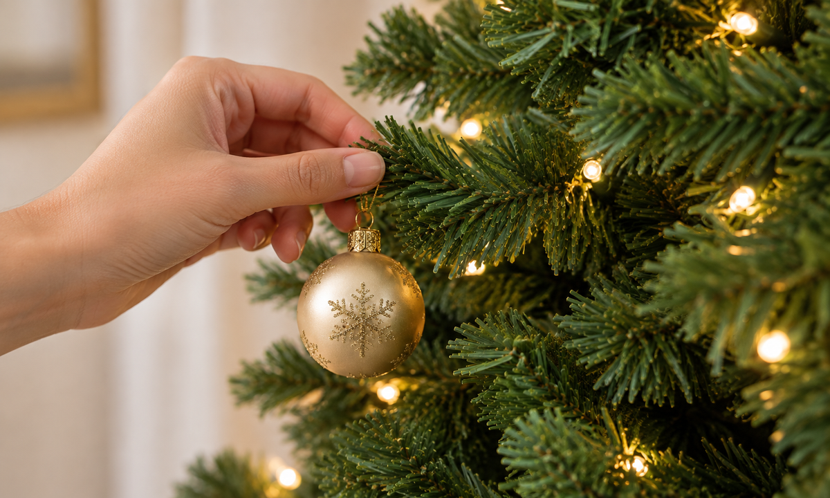 Green Artificial Christmas Tree with Dual-Color LED Lights - Style