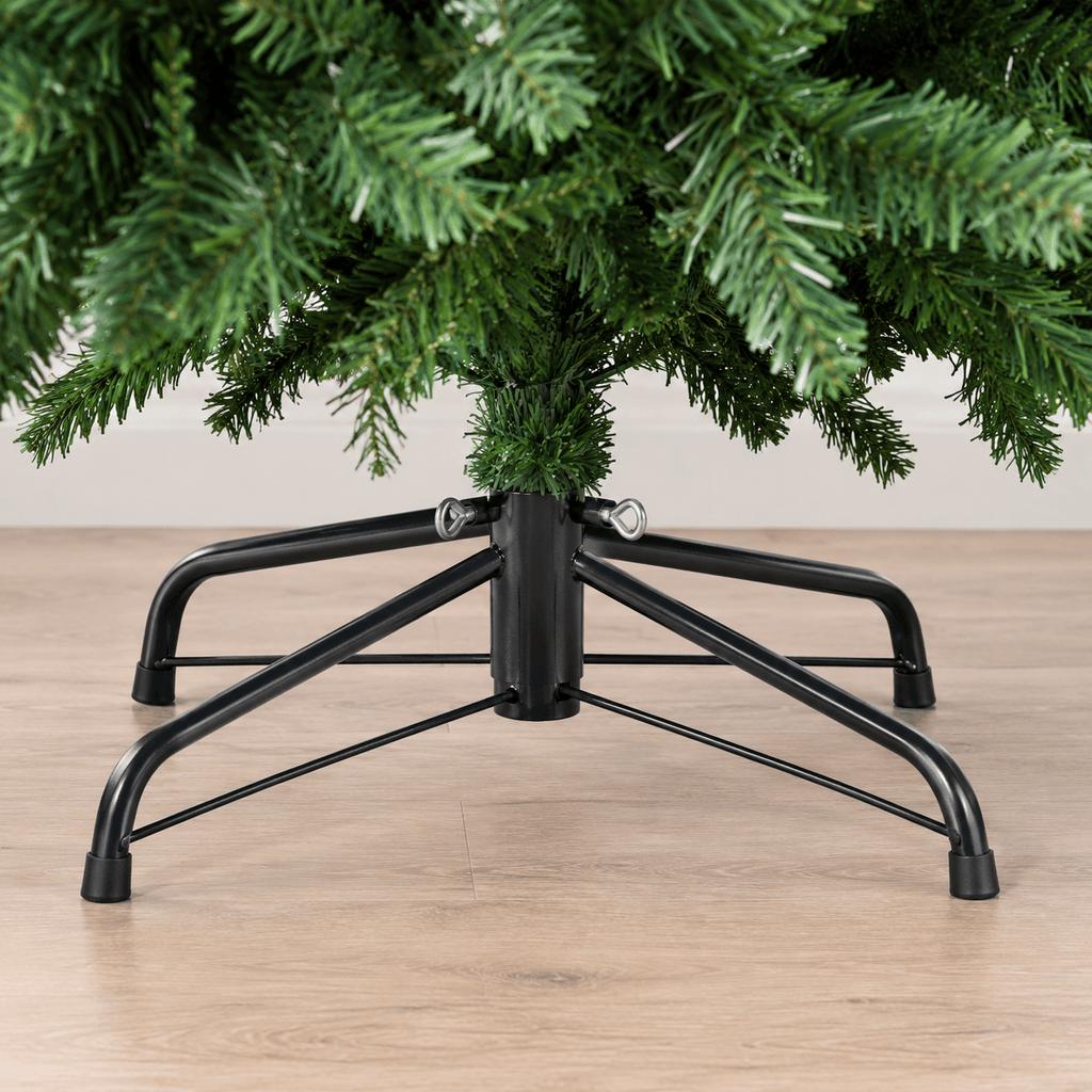Green Artificial Fir Christmas Tree with Hinged Branches & Metal Stand