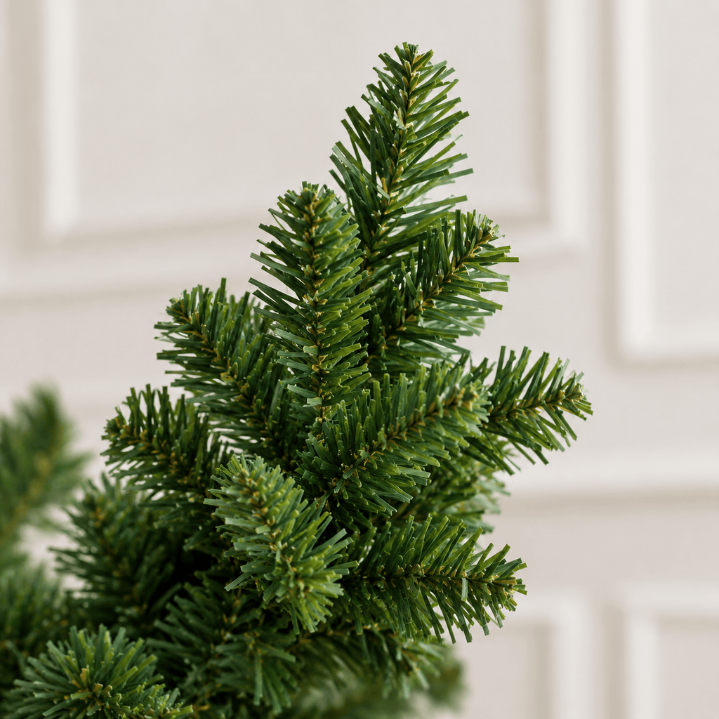 Green Artificial Fir Christmas Tree with Hinged Branches & Metal Stand