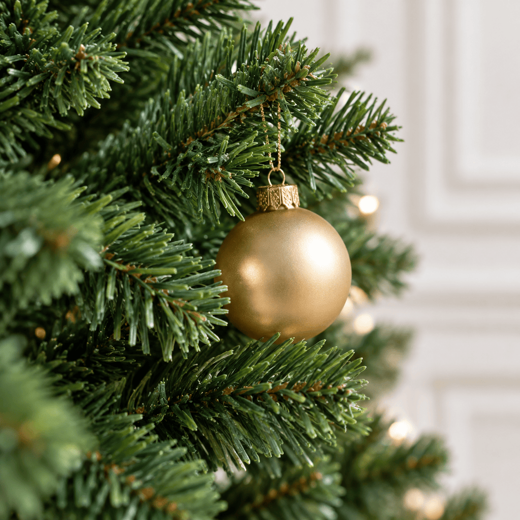 Green Artificial Fir Christmas Tree with Hinged Branches & Metal Stand