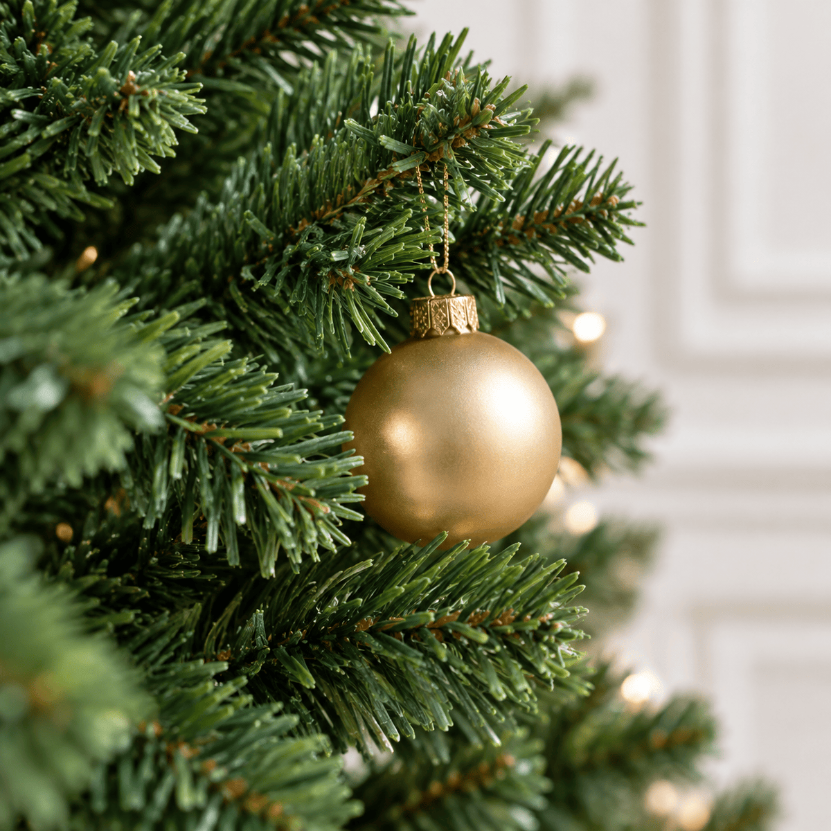 Green Artificial Fir Christmas Tree with Hinged Branches & Metal Stand