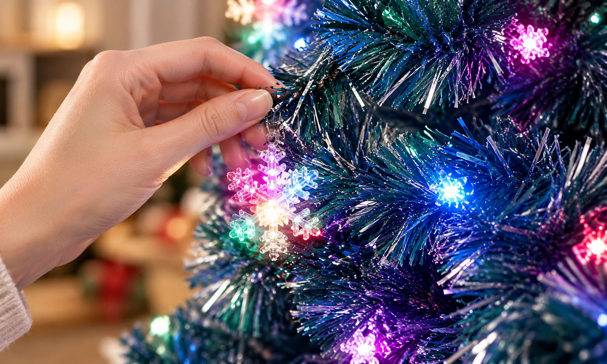 Green Fiber Optic Christmas Tree with RGB LED Lights - Style