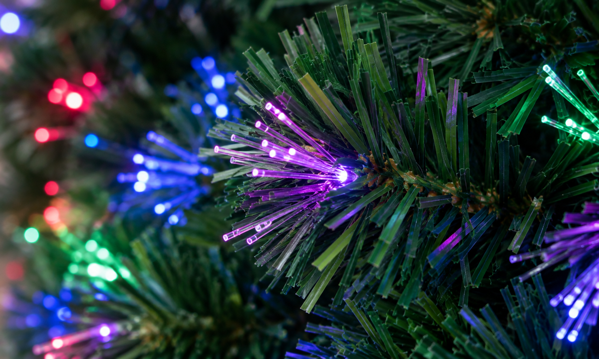 Green Fiber Optic Christmas Tree with Snowflakes - Fullness