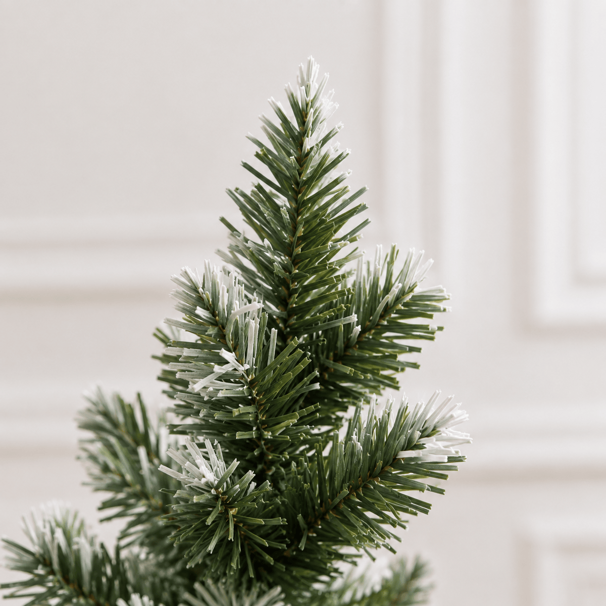 Green Flocked Artificial Christmas Tree Pre-Lit LED with Berries