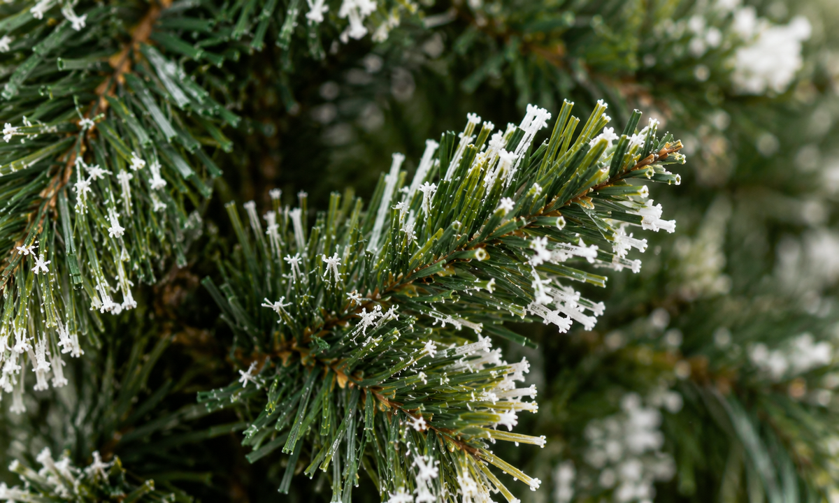 Green Flocked Tabletop Christmas Tree with Pre-Lit Warm White LED - Realism