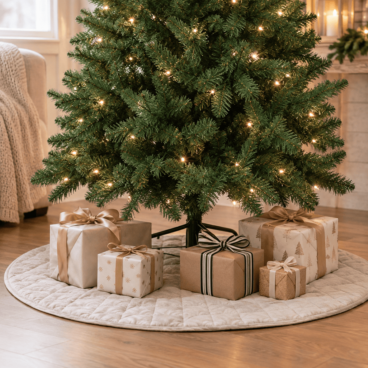Green Half Artificial Christmas Tree with 229 Tips, Wall-Mounted