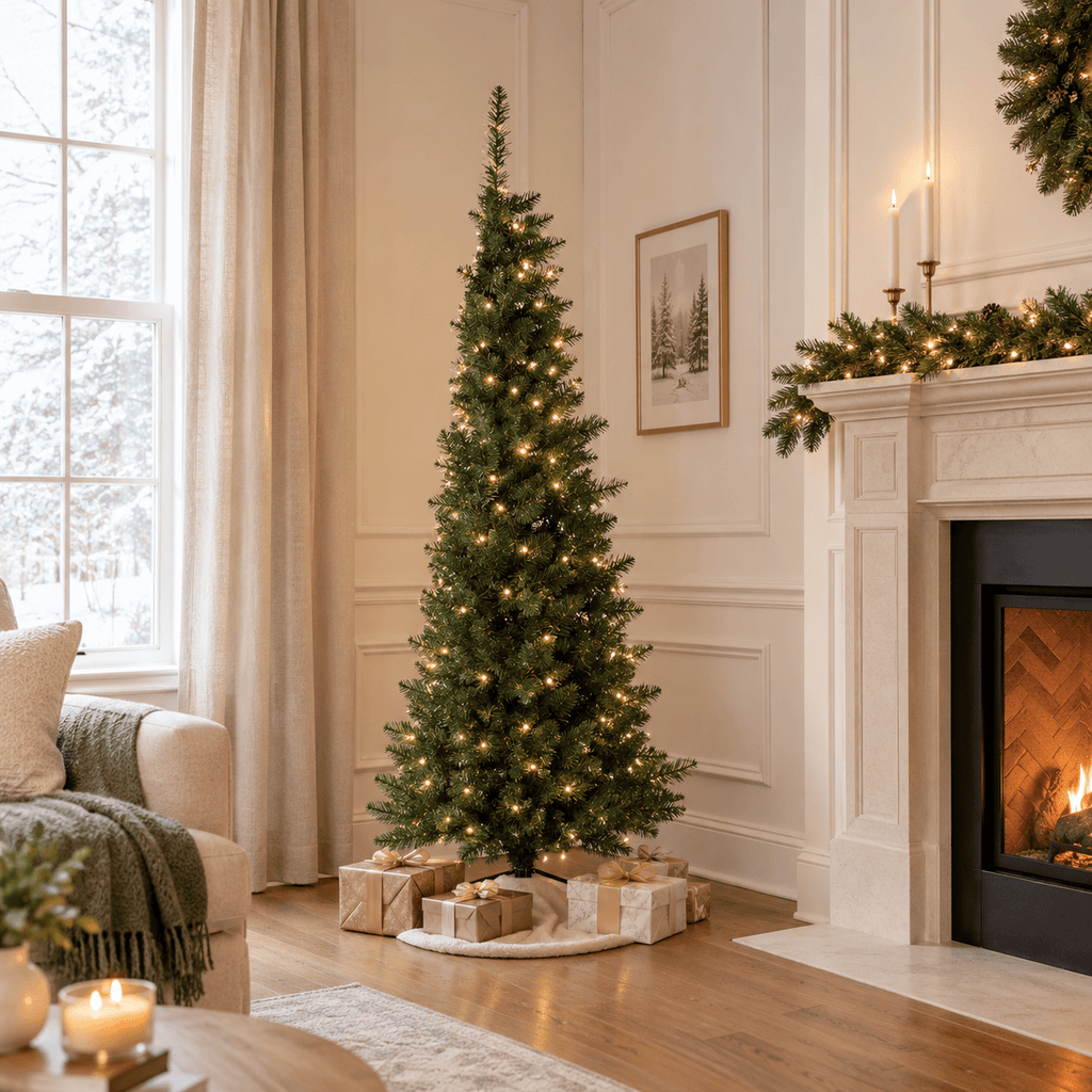 Green Half Artificial Christmas Tree with 229 Tips, Wall-Mounted