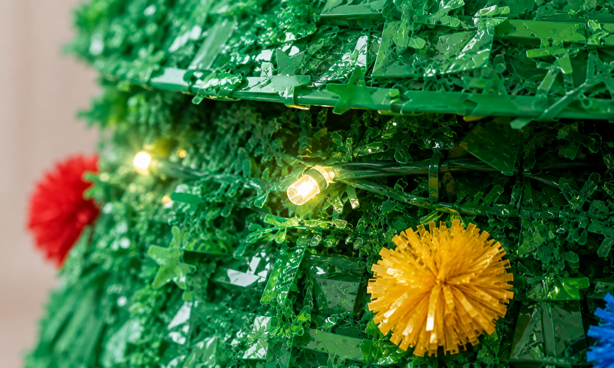 Green Pop-Up Christmas Tree with Pre-Lit LED Lights - Fullness