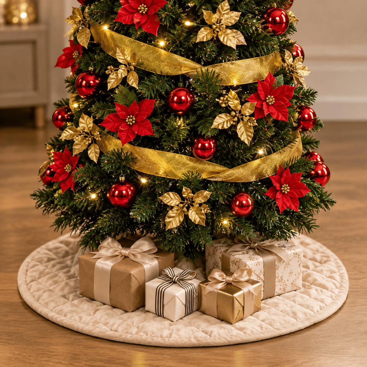 Green Pop-Up Pre-Lit Christmas Tree, 250 Warm White LED Lights