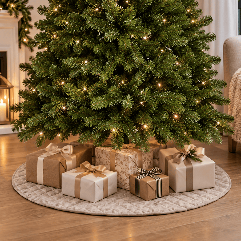 Green Pre-Lit Artificial Christmas Tree with 550 Warm White LED Lights