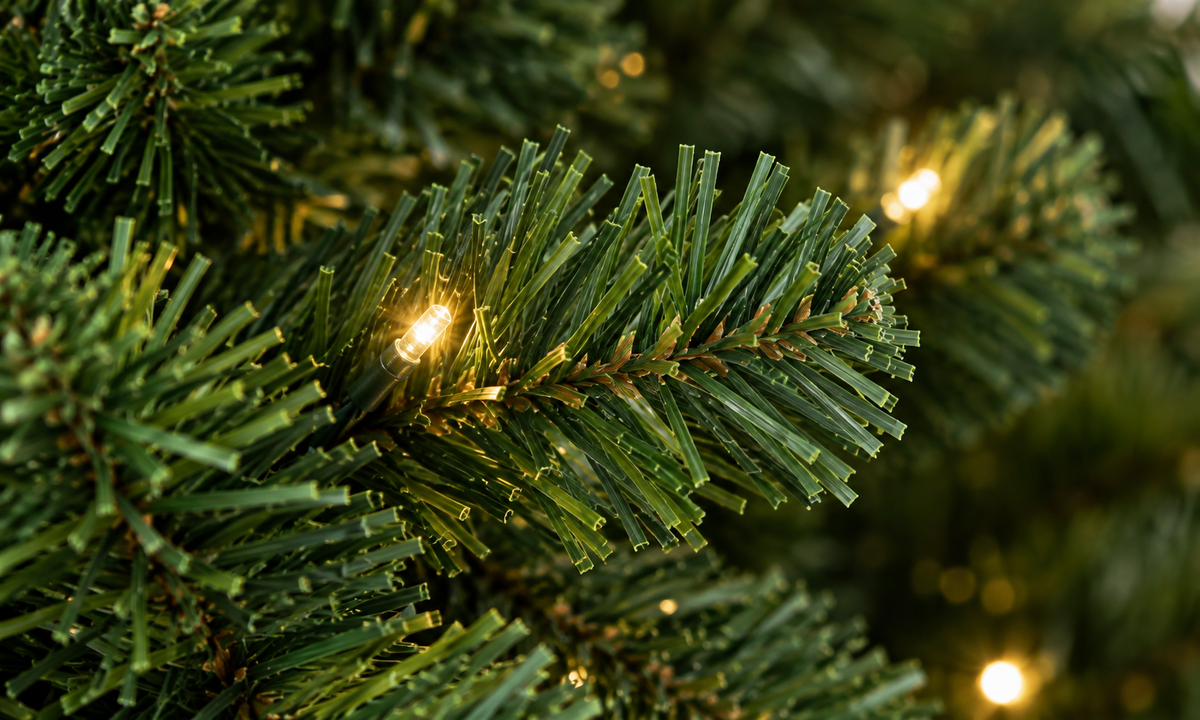 Green Pre-Lit Christmas Tree with 2,028 PVC Branch Tips - Fullness